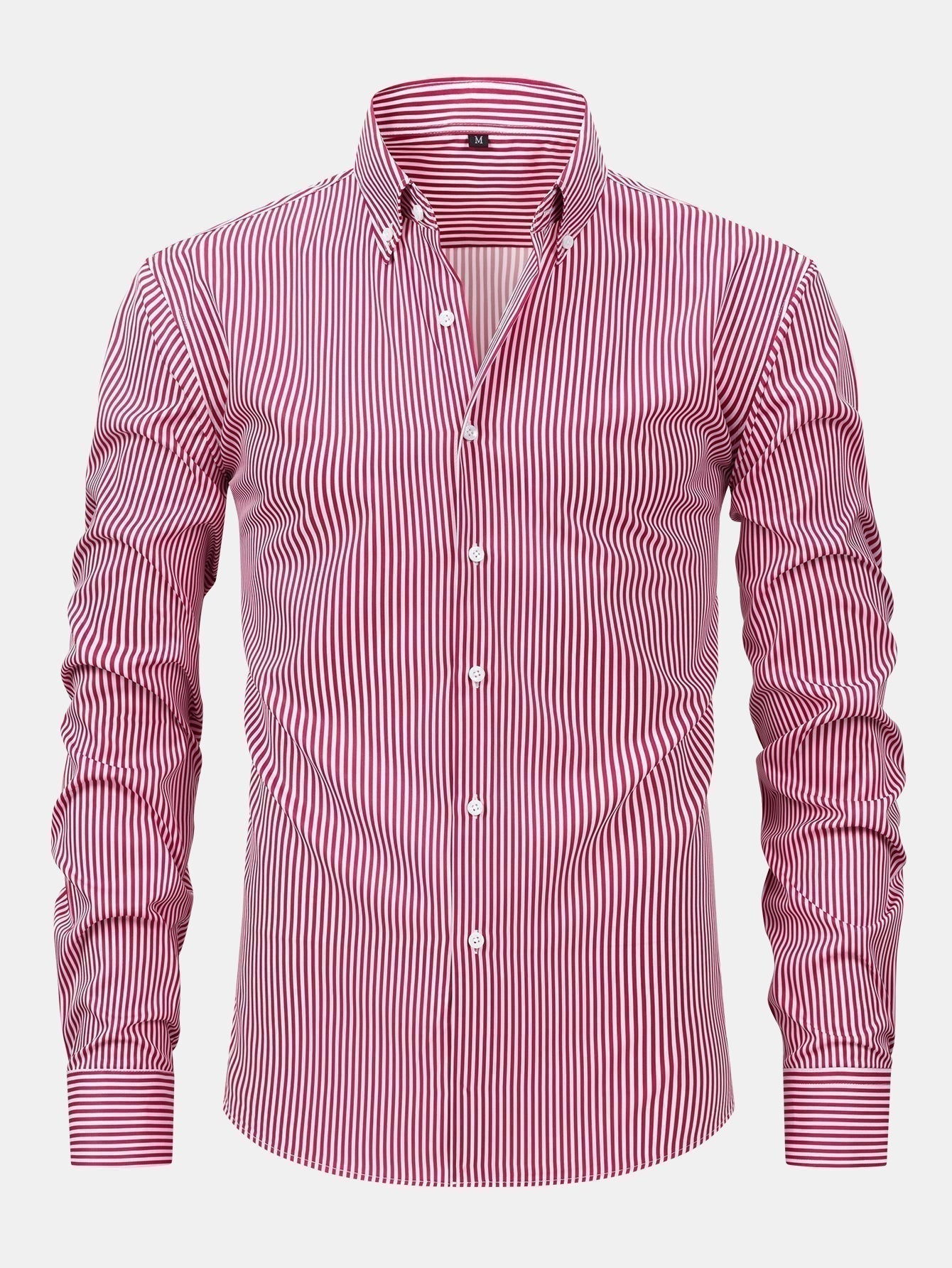 Long Sleeve Stripe Button Up Shirt & Slim Fit Tapered Trousers