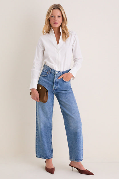 White Bessette Button Down