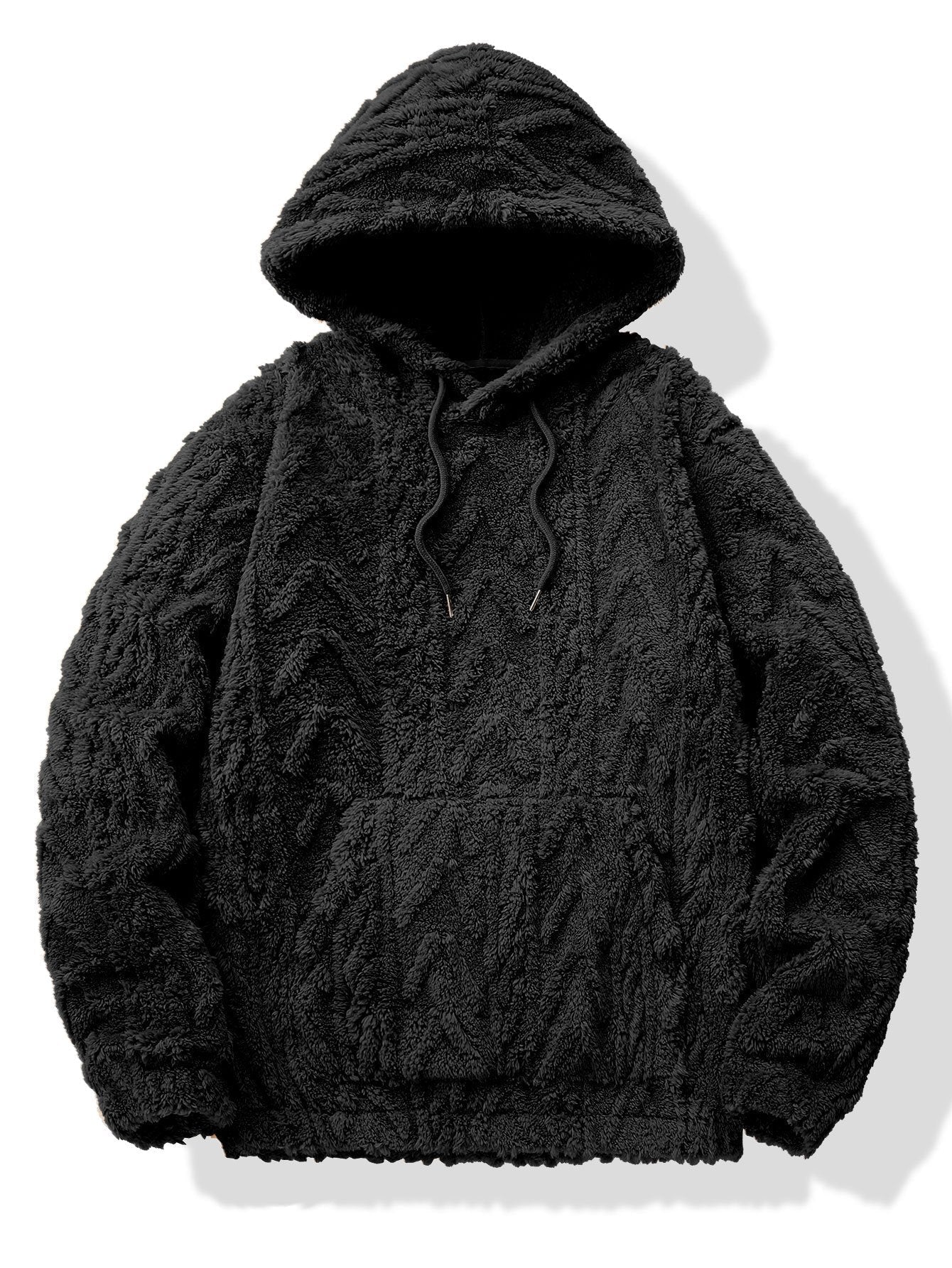 Geometric Jacquard Teddy Hoodie & Jogging Pants